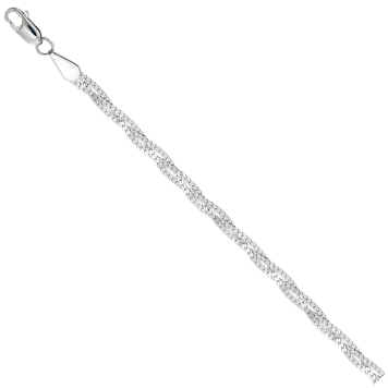 Цепь-колье "париджина косичка 3-ная" с частичной позолотой и алмазной гранью